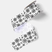 Zwarte sneeuwvlokken satijnen lint (Achterkant)