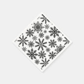 Zwarte sneeuwvlokken servet (Hoek)