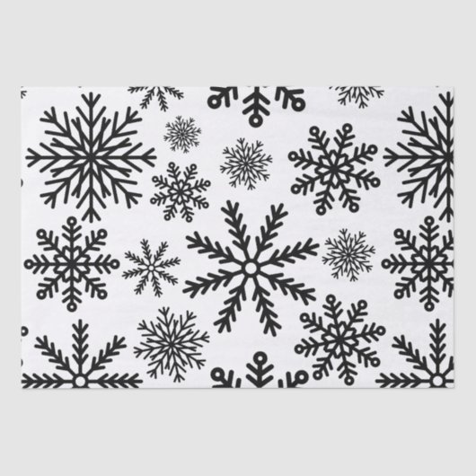 Zwarte sneeuwvlokken tissuepapier (Voorkant)