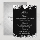 Zwarte sneeuwvlokken winterbruiloft kaart (Voorkant / Achterkant)