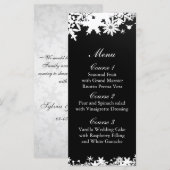 Zwarte sneeuwvlokken winterbruiloft menu (Voorkant / Achterkant)