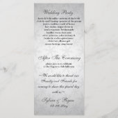 Zwarte sneeuwvlokken winterbruiloft programmakaart (Achterkant)