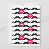 Zwarte snor en roze lippen paar Save the Date Kaart (Achterkant)