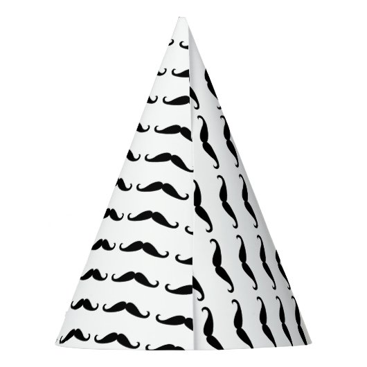 Zwarte snor feesthoedjes (Achterkant)