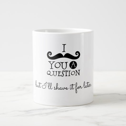 Zwarte Snor Humor Grote Koffiekop (Voorkant)