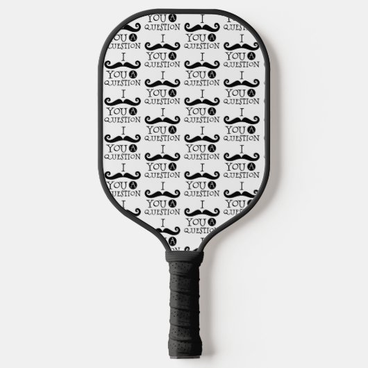 Zwarte snor Humor Pickleball Paddle (Voorkant)