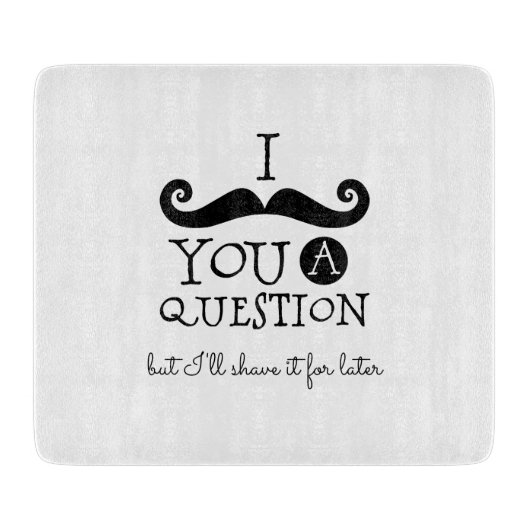 Zwarte snor Humor Snijplank (Voorkant)