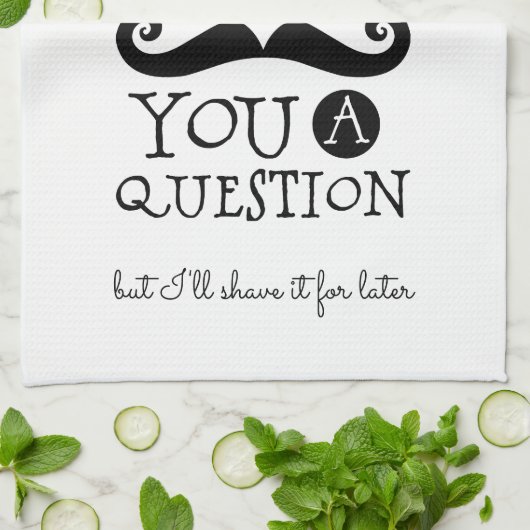 Zwarte snor Humor Theedoek (Gevouwen)