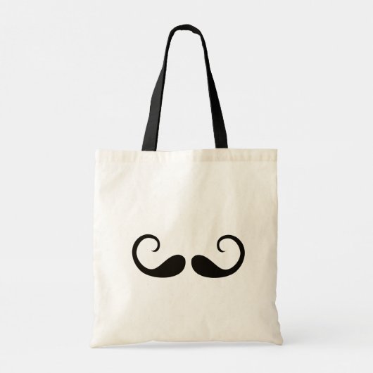Zwarte snor Humor Tote Bag (Achterkant)