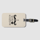 Zwarte snor je een vraag Humor Vaderdag Bagagelabel (Voorkant (horizontaal))