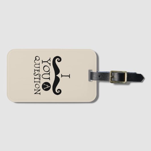 Zwarte snor je een vraag Humor Vaderdag Bagagelabel (Voorkant (horizontaal))