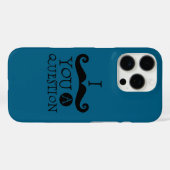 Zwarte snor je een vraag Humor Vaderdag Case-Mate iPhone Case (Achterkant (horizontaal))