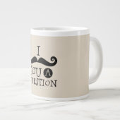 Zwarte snor je een vraag Humor Vaderdag Grote Koffiekop (Voorkant rechts)