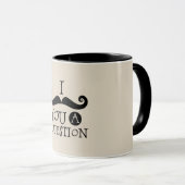 Zwarte snor je een vraag Humor Vaderdag Mok (Voorkant rechts)