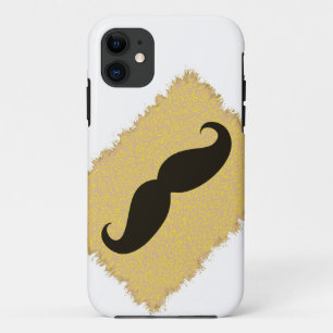 Zwarte snor op luiphuid iPhone 11 hoesje