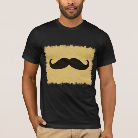 Zwarte snor op luiphuid t-shirt (Voorkant)