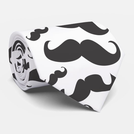 Zwarte snor-stropdas stropdas (Opgerold)