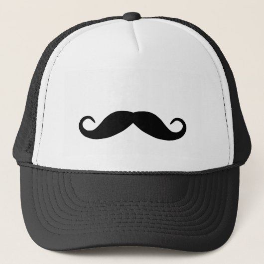 Zwarte Snorhoed Trucker Pet (Voorkant)