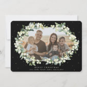 Zwarte Snowberry + Eucalyptus kerstfoto Feestdagenkaart (Voorkant)