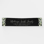 Zwarte Snowberry+Eucalyptusfeestdag Spandoek (Horizontaal)