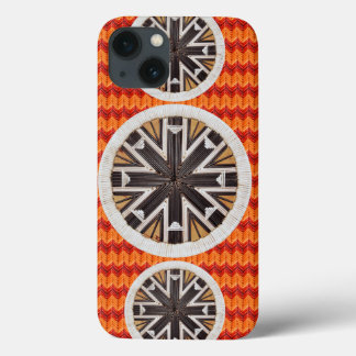 Zwarte Snowflakes en Oranje Chevron Case-Mate iPhone Case