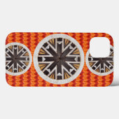 Zwarte Snowflakes en Oranje Chevron Case-Mate iPhone Case (Achterkant (horizontaal))