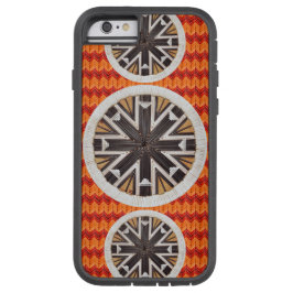 Zwarte Snowflakes en Oranje Chevron Case-Mate iPhone Case