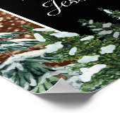 Zwarte Snowy Wood & Forest Weduwen Welkomstteken Poster (Hoek)