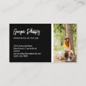 Zwarte sociale media pictogrammen QR Code Foto Visitekaartje (Achterkant)