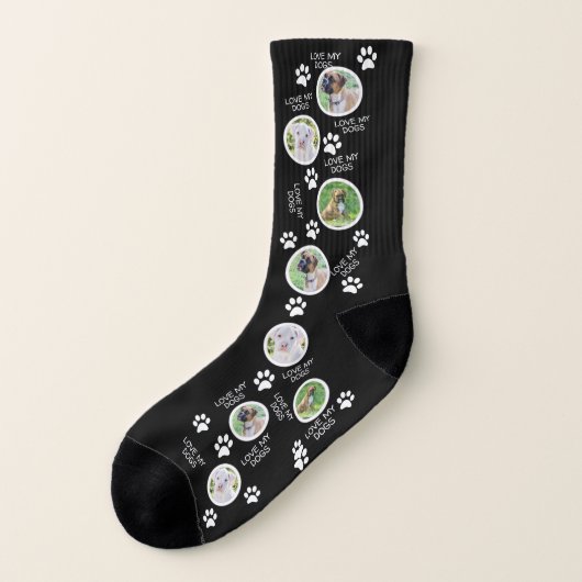 Zwarte Sokken met een Afbeelding aan de hond - Dog (Links - buitenkant)
