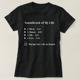 Zwarte soundtrack van mijn leven Kinder naam famil T-shirt