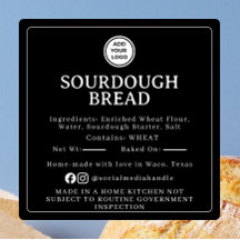 Zwarte Sourdough Ingrediënten Cottage Law Sticker