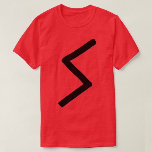 Zwarte Sowilo Rune Paintborstelversie T-shirt (Design voorkant)
