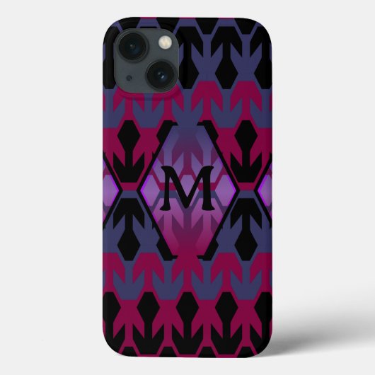 Zwarte Spacecrafts en Arrow-monogram Case-Mate iPhone Case (Achterkant)