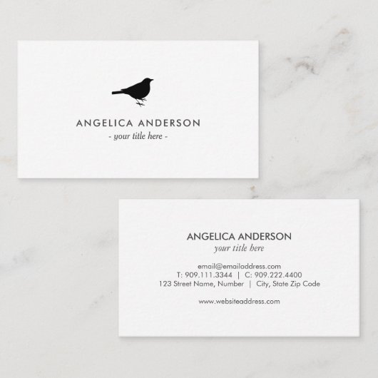 Zwarte Sparrow Visitekaartje (Voorkant / Achterkant)