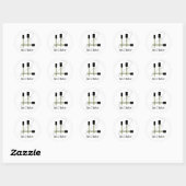 Zwarte Spatels Ronde Sticker (Vel)
