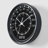 Zwarte Speedometer Monogram Figuraties Klok (Hoek)