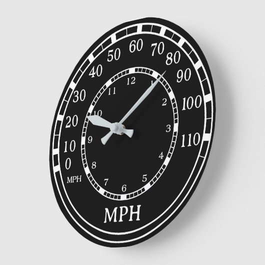 Zwarte Speedometer Monogram Figuraties Klok (Hoek)