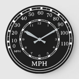 Zwarte Speedometer Monogram Figuraties Klok
