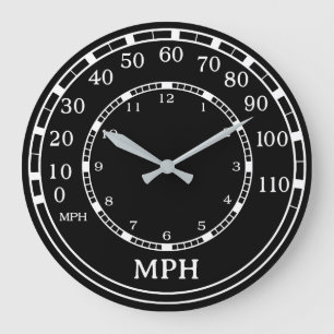 Zwarte Speedometer Monogram Figuraties Klok