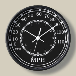 Zwarte Speedometer Monogram Figuraties Klok