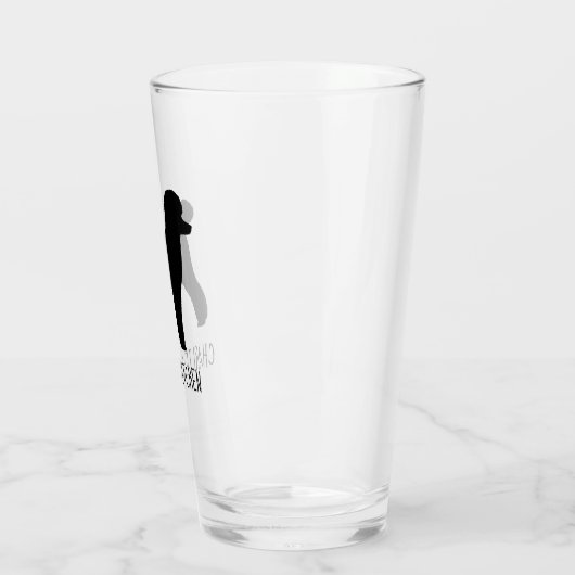 Zwarte Speelgoed Poedel Silhouet Gepersonaliseerd  Glas (Links)