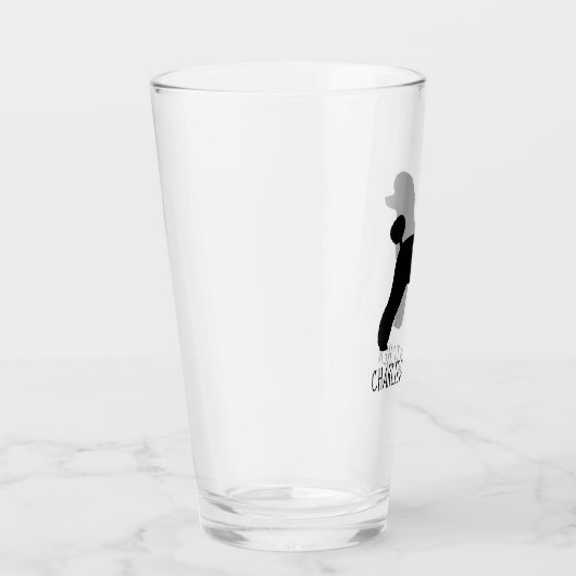 Zwarte Speelgoed Poedel Silhouet Gepersonaliseerd  Glas (Rechts)