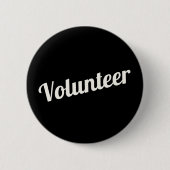 Zwarte Speld-knop voor vrijwilligers Ronde Button 5,7 Cm (Voorkant)