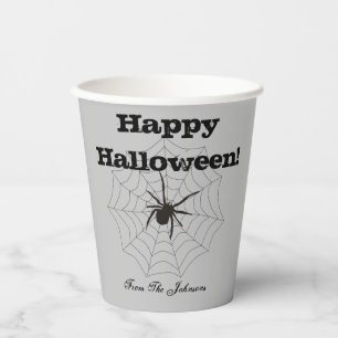 Zwarte Spider Grijze Papieren Halloween Bekers