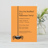 Zwarte Spider Halloween Feest Kaart (Staand voorkant)