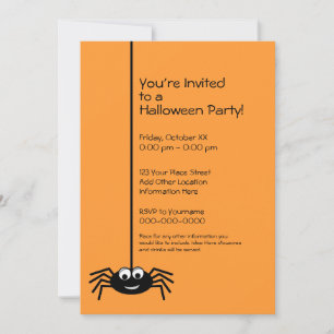 Zwarte Spider Halloween Feest Kaart