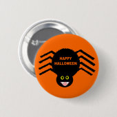 Zwarte Spider Halloween Knop Ronde Button 5,7 Cm (Voorkant /achterkant)