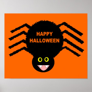 Zwarte Spider Halloween Poster