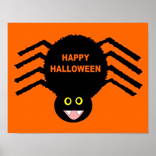 Zwarte Spider Halloween Poster (Voorkant)